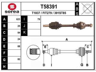 Recambio de transmision delantera izquierda para alfa romeo mito (145) 2006- basis (2016) referencia OEM IAM 0051947028 F1196 