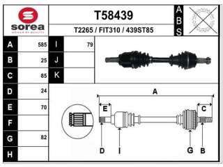 Recambio de transmision delantera izquierda para fiat fiorino 2007- básico referencia OEM IAM 0051975576 F1144 