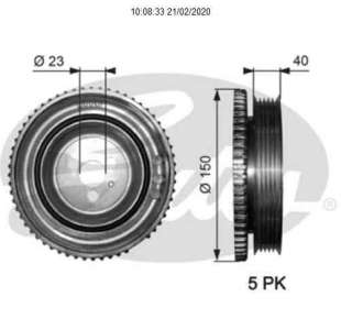 Recambio de polea cigueñal para fiat nuova 500 (150) 2007- lounge referencia OEM IAM 0055181620  