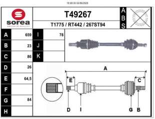 Recambio de transmision delantera izquierda para renault clio iii 2005-2016 yahoo! referencia OEM IAM 8201055669 T49267  2