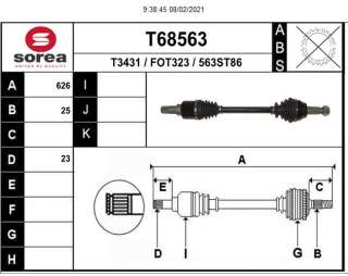 Recambio de transmision delantera izquierda para ford ka+ 2016- ultimate referencia OEM IAM E3B53B437CA T68563 F2244