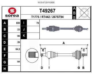 Recambio de transmision delantera izquierda para renault clio iii 2005-2016 dynamique referencia OEM IAM 8201055669  T49267