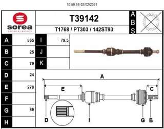 Recambio de transmision delantera derecha para citroën c3 picasso 2007-2017 exclusive referencia OEM IAM 9656135080 T39142 P1505