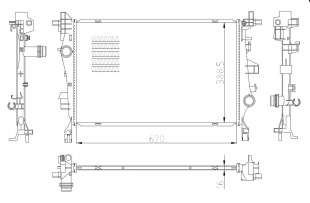 Recambio de radiador agua para fiat 500 x (334) 2014- 1.6 jtdm 16v referencia OEM IAM 52009105 59286  2