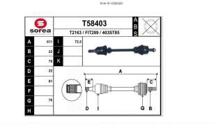 Recambio de transmision delantera izquierda para fiat nuova 500 (150) 2007- lounge referencia OEM IAM 00519554810 T58403 F1242