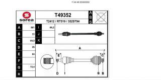 Recambio de transmision trasera derecha para renault twingo iii 2014- 0.9 energy referencia OEM IAM 396008196R T49352 R1575