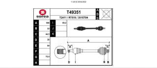 Recambio de transmision trasera izquierda para renault twingo iii 2014- 0.9 energy referencia OEM IAM 396003780R T49351 R1576