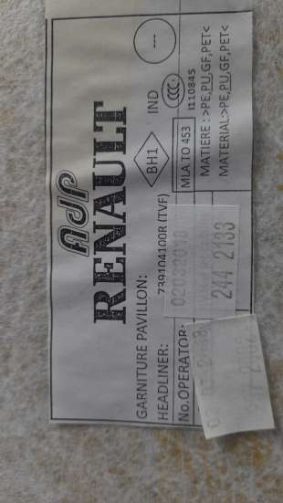 Recambio de techo interior para smart forfour 2014- 0.9 turbo cat referencia OEM IAM 739104100R   2