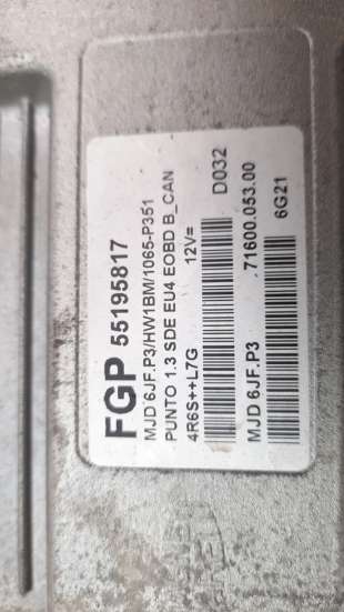 Recambio de centralita motor uce para fiat punto berlina (188) 2003-2010 1.3 jtd cat referencia OEM IAM 55195817 MJD6JFP3 716000 2
