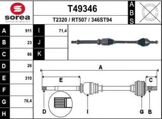 Recambio de transmision delantera derecha para renault clio iv 2012- referencia OEM IAM 391008239R R1545 T49346
