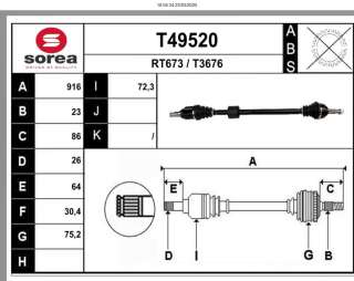 Recambio de transmision delantera derecha para renault captur 2013- zen referencia OEM IAM 391007556R R1677 T49520