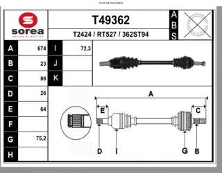 Recambio de transmision delantera izquierda para renault captur 2013- zen referencia OEM IAM 391016376R T49362 R1600
