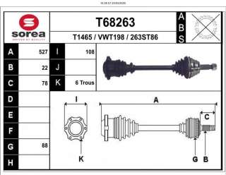 Recambio de transmision delantera izquierda para volkswagen polo (9n1) 2001-2005 highline referencia OEM IAM 6Q0407271BS V1116 T