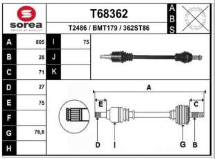 Recambio de transmision trasera derecha para bmw 3 (f30, f80) 2011-2018 330 e referencia OEM IAM 33207609352  B1187
