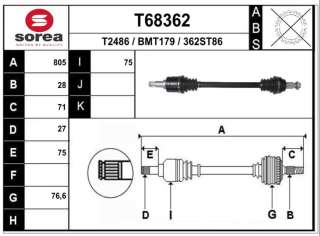 Recambio de transmision trasera derecha para bmw 3 (f30, f80) 2011-2018 330 e referencia OEM IAM 33207609352  B1187