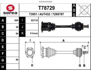 Recambio de transmision delantera izquierda para seat ibiza v (kj1, kjg) 2017- 1.0 tsi referencia OEM IAM 2Q0407271AJ  