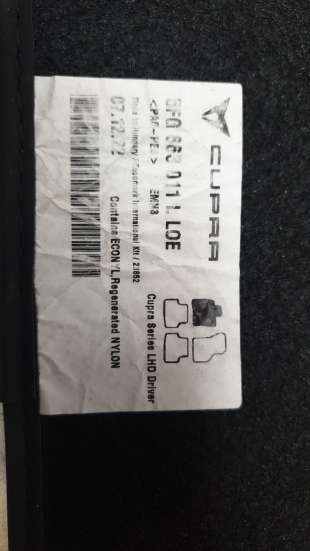 Recambio de juego alfombrillas para cupra formentor (km7, kmp) 2020- 1.4 e-hybrid referencia OEM IAM 5FG863011L   2