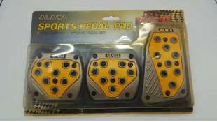 PEDAL ACELERADOR ACCESORIO UNIVERSAL - 1052245 / 8424445597192 - JUEGO DE 3 CUBREPEDALES METALICO AMARILLO SPORT. NUEVO. PEDALSE