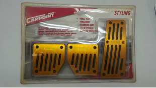 PEDAL ACELERADOR ACCESORIO UNIVERSAL - 1052255 / 8711293043484 - JUEGO DE 3 CUBREPEDALES METALICO AMARILLO . NUEVO. PEDALSET YEL