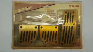 PEDAL ACELERADOR ACCESORIO UNIVERSAL - 1052257 / 8711293043484 - JUEGO DE 3 CUBREPEDALES METALICO AMARILLO . NUEVO. PEDALSET YEL