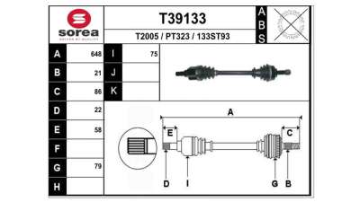 TRANSMISION DELANTERA IZQUIERDA CITROEN C3  - M.616935 / 3272VV