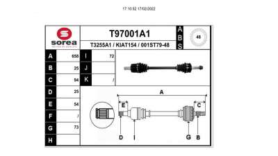 TRANSMISION DELANTERA IZQUIERDA KIA RIO  - M.1101336 / 495001W000