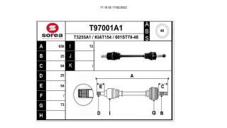 TRANSMISION DELANTERA IZQUIERDA KIA RIO  - M.1101336 / 495001W000