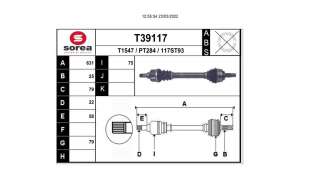 TRANSMISION DELANTERA IZQUIERDA CITROEN C4 BERLINA  - M.1148424 / 9636786780