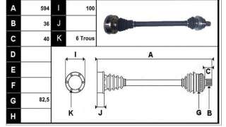 TRANSMISION TRASERA IZQUIERDA AUDI Q3  - M.1041401 / 1K0501203F