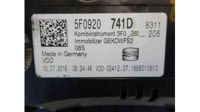 CUADRO INSTRUMENTOS SEAT LEON  - M.647019 / 5F0920741D