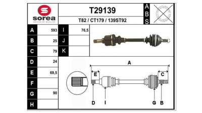 TRANSMISION DELANTERA IZQUIERDA CITROEN BERLINGO  - M.700463 / 95619479