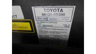 SISTEMA AUDIO / RADIO CD TOYOTA YARIS 1.4 Turbodiesel (90 CV) DE 2006 - D.3141645 / 861200D200