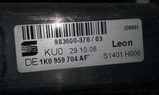 ELEVALUNAS TRASERO DERECHO SEAT LEON 1.4 16V TSI (125 CV) DE 2008 - D.3365017 / 1K0959704AF 2