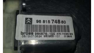 MOTOR ELEVALUNAS DELANTERO DERECHO CITROEN C4 BERLINA 1.6 16V HDi (90 CV) DE 2008 - D.3680149 / 9681574880