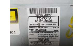 SISTEMA AUDIO / RADIO CD TOYOTA YARIS 1.4 Turbodiesel (90 CV) DE 2009 - D.3772533 / 861200D500