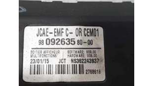 PANTALLA MULTIFUNCION CITROEN C-ELYSÉE 1.6 HDi FAP (92 CV) DE 2015 - D.3792361 / 9809263580 2