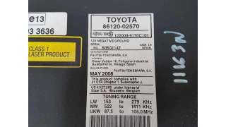 SISTEMA AUDIO / RADIO CD TOYOTA AURIS 1.6 16V (124 CV) DE 2008 - D.4035594 / 8612002570