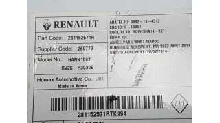 SISTEMA AUDIO / RADIO RENAULT CLIO IV 1.5 dCi D FAP (75 CV) DE 2016 - D.4321013 / 281152571R