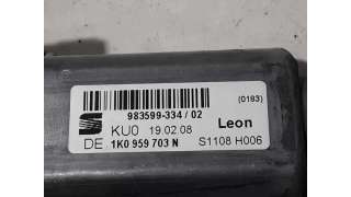 MOTOR ELEVALUNAS TRASERO IZQUIERDO SEAT LEON 1.9 TDI (105 CV) DE 2008 - D.4340353 / 98359933402