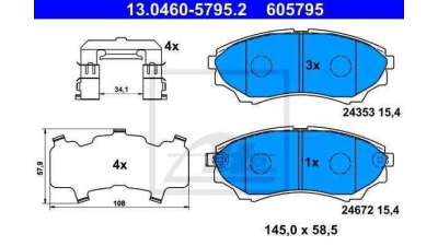 JGO. PASTILLAS FRENO MAZDA BT-50 DE 2006 - D.4368263 / 605795