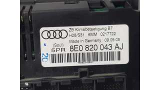 MANDO CLIMATIZADOR AUDI A4 BERLINA 2.0 TDI (140 CV) DE 2005 - D.4450178 / 8E0820043AJ